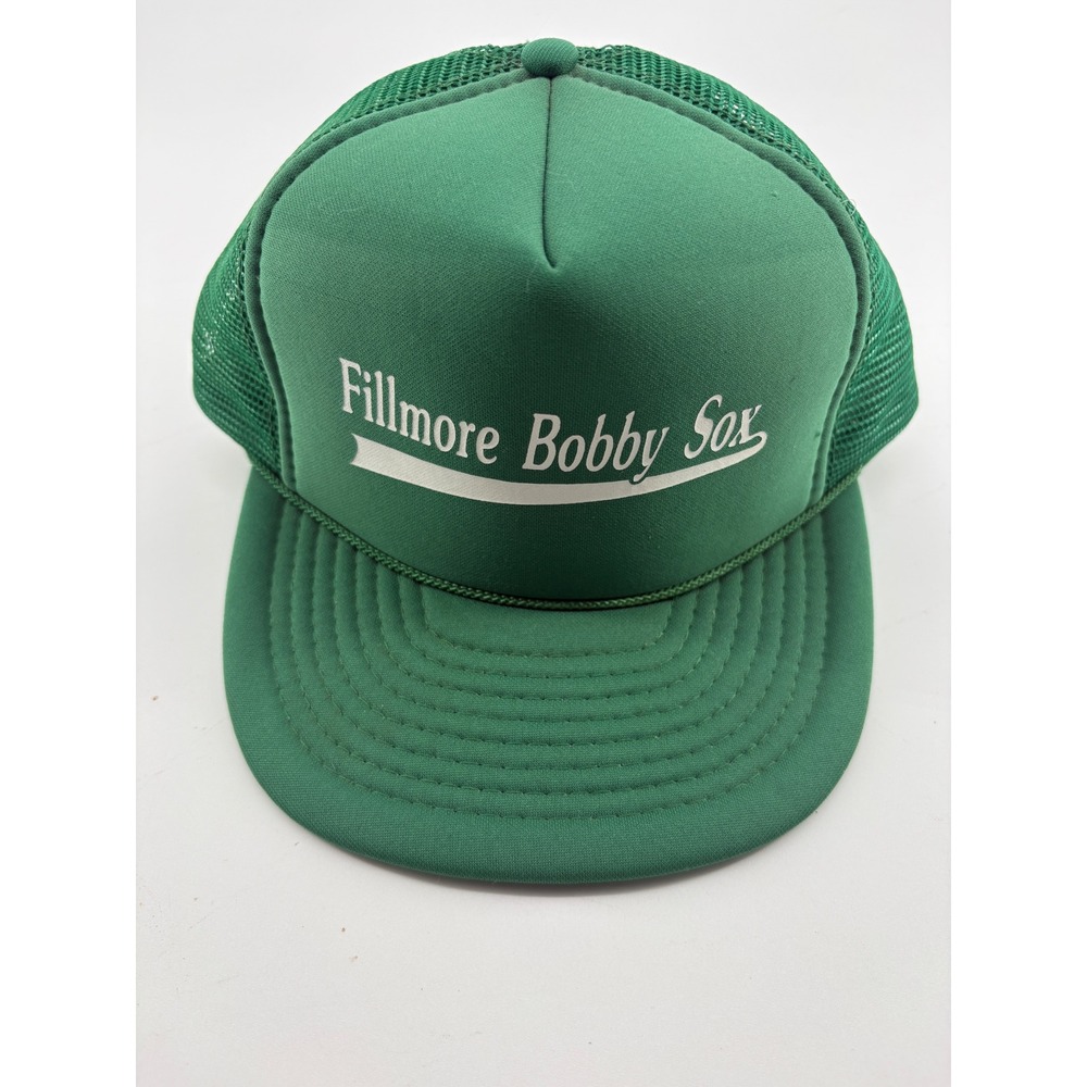 Otto Fillmore Bobby Sox Green Mesh Trucker Hat Snapback Cap Vintage Style